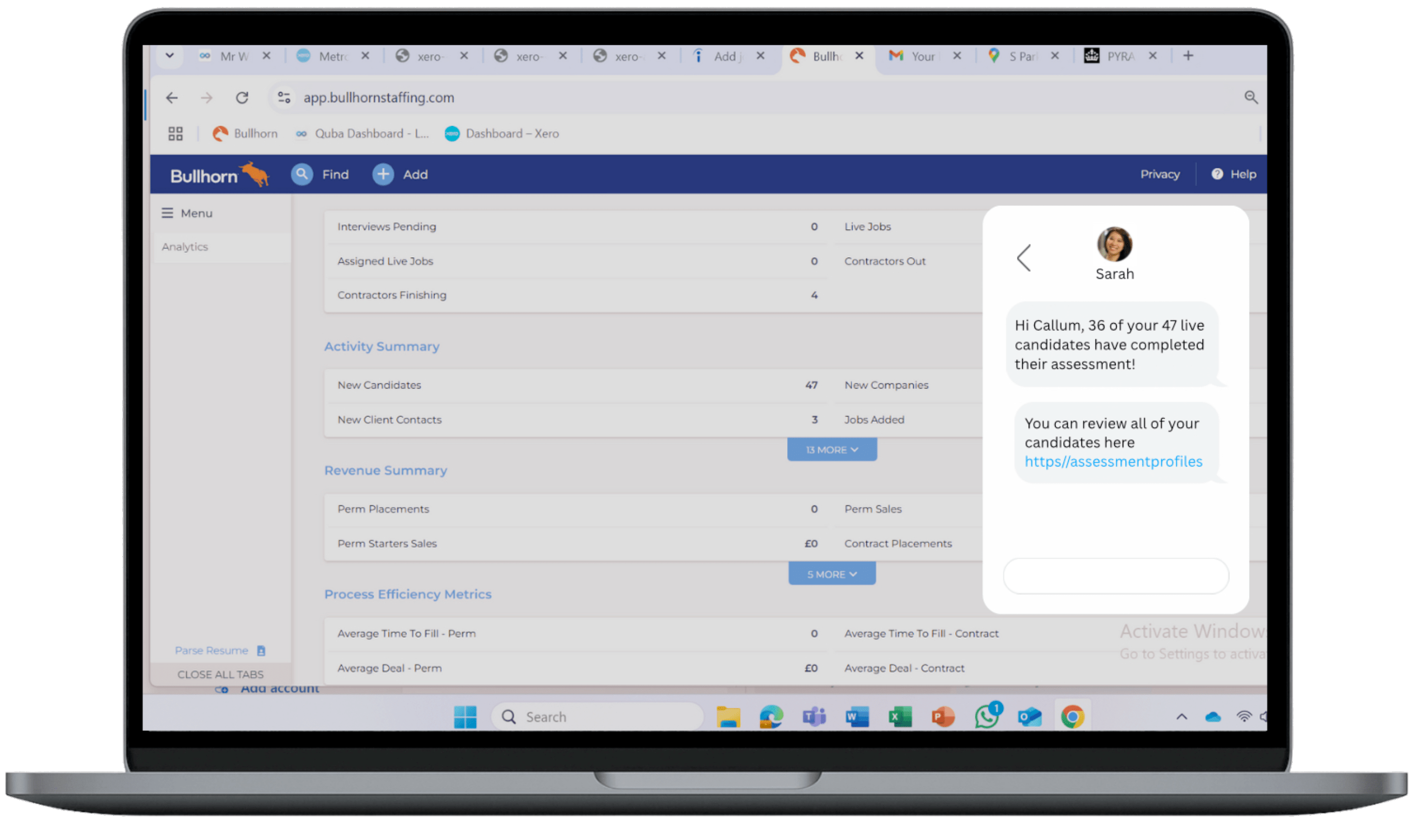 Laptop showing ATS integration